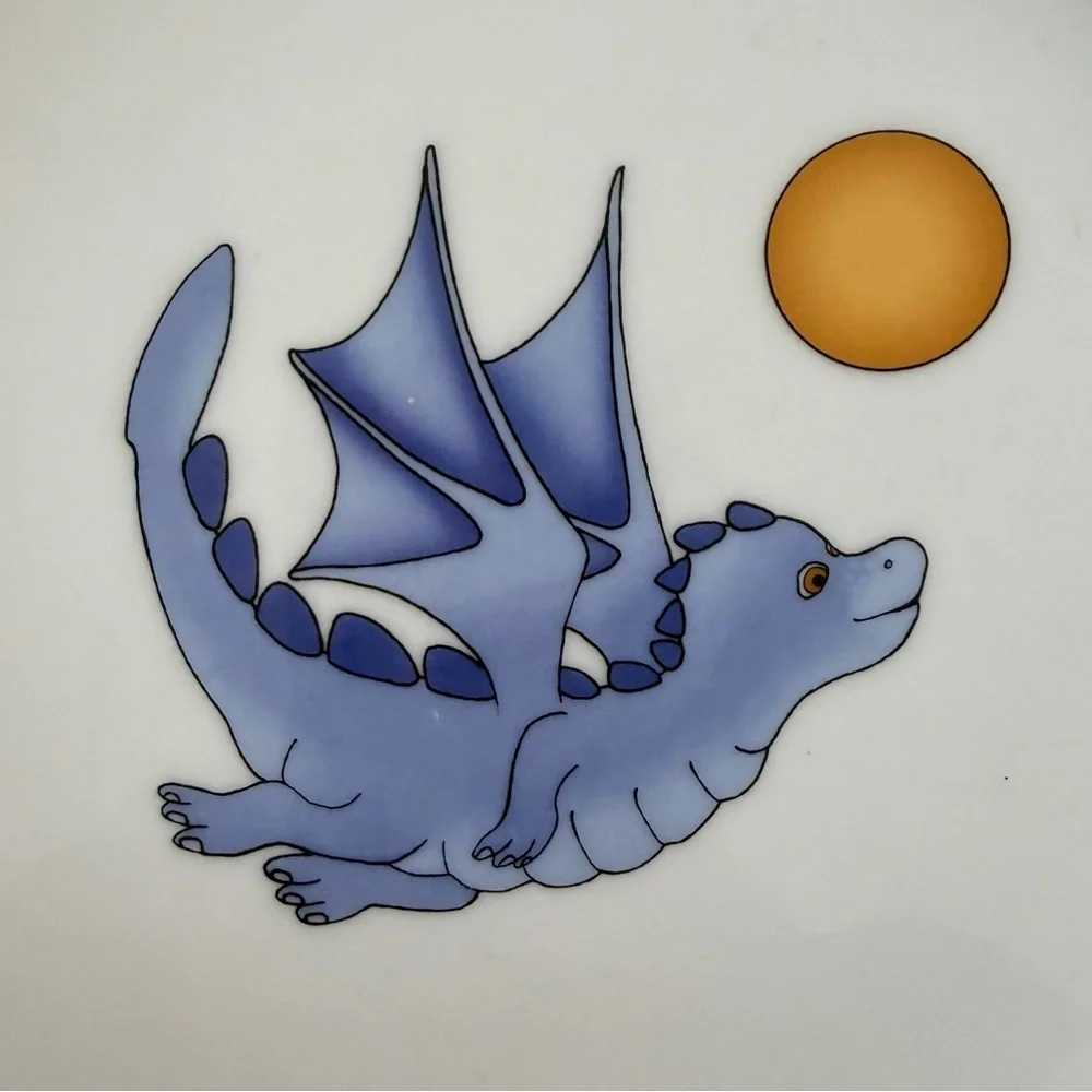 IKEA Smaskig Vintage 1999 Flying Dragon Plate & Bowl Set Porcelain 16558 Footed
